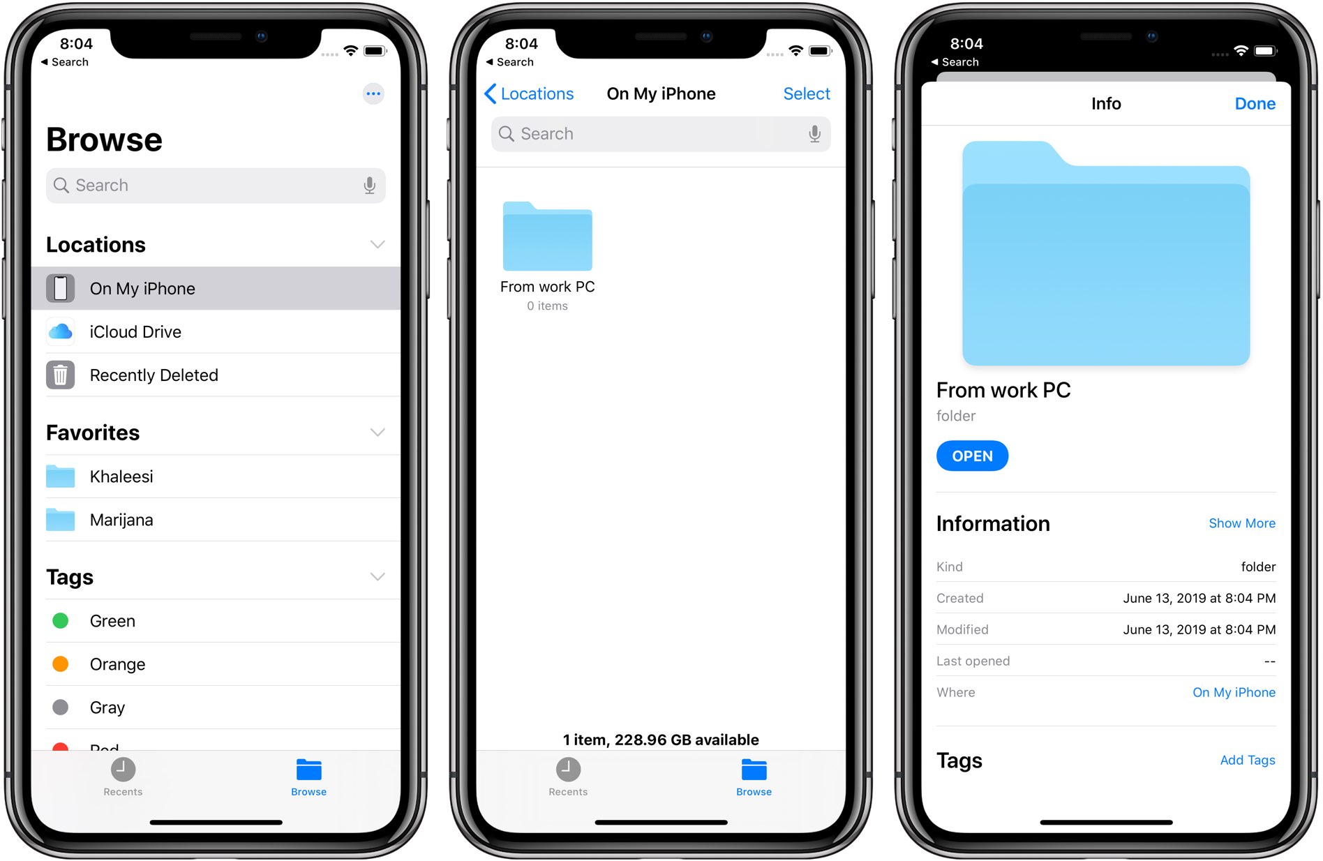 use the files app in iOS13 and iPad